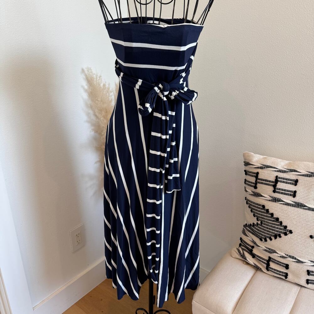 Elan Navy Stripe Convertible Dress/ Skirt- Multi Way NWT Small - Picture 3 of 8